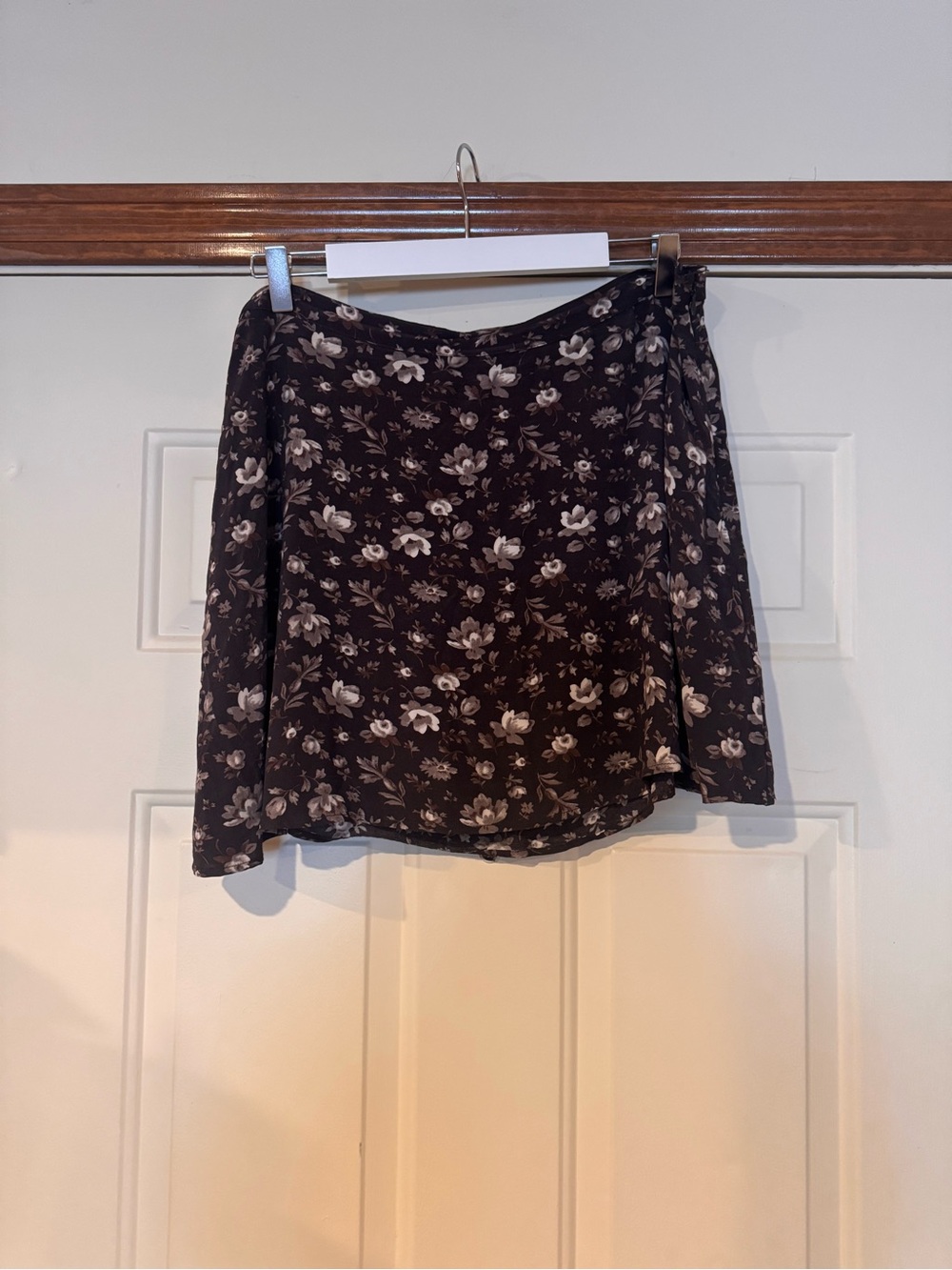 Women's Brown Floral A-Line Mini Skirt